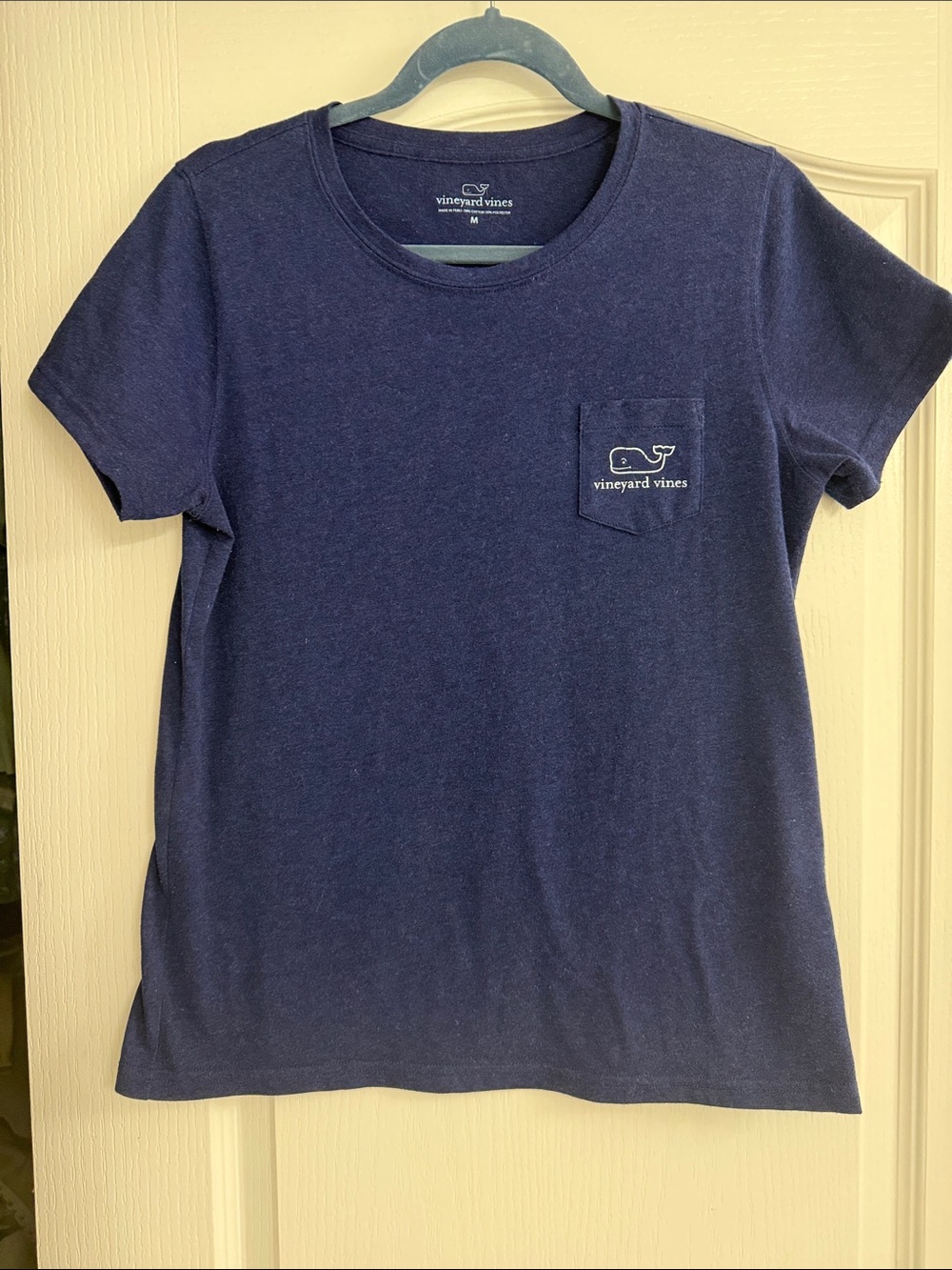 Vineyard Vines Navy Pocket Tee with Whale Logo